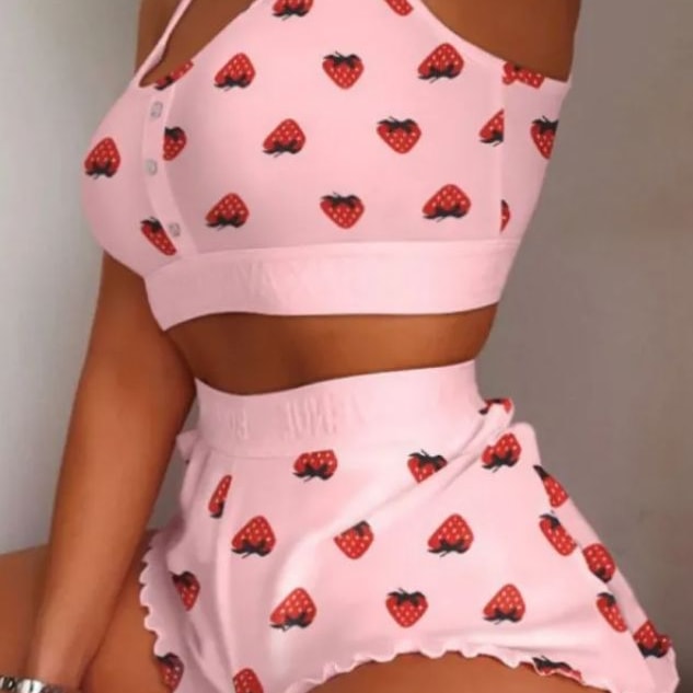 SOLD Strawberry 🍓 Shorty Cakes PJ Set