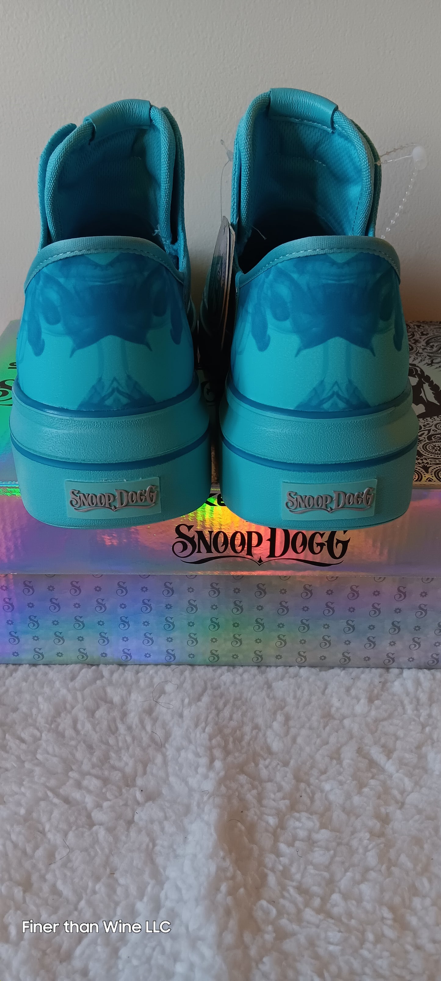 Skechers x Snoop Dogg Boss Life turquoise slip-on canvas sneakers