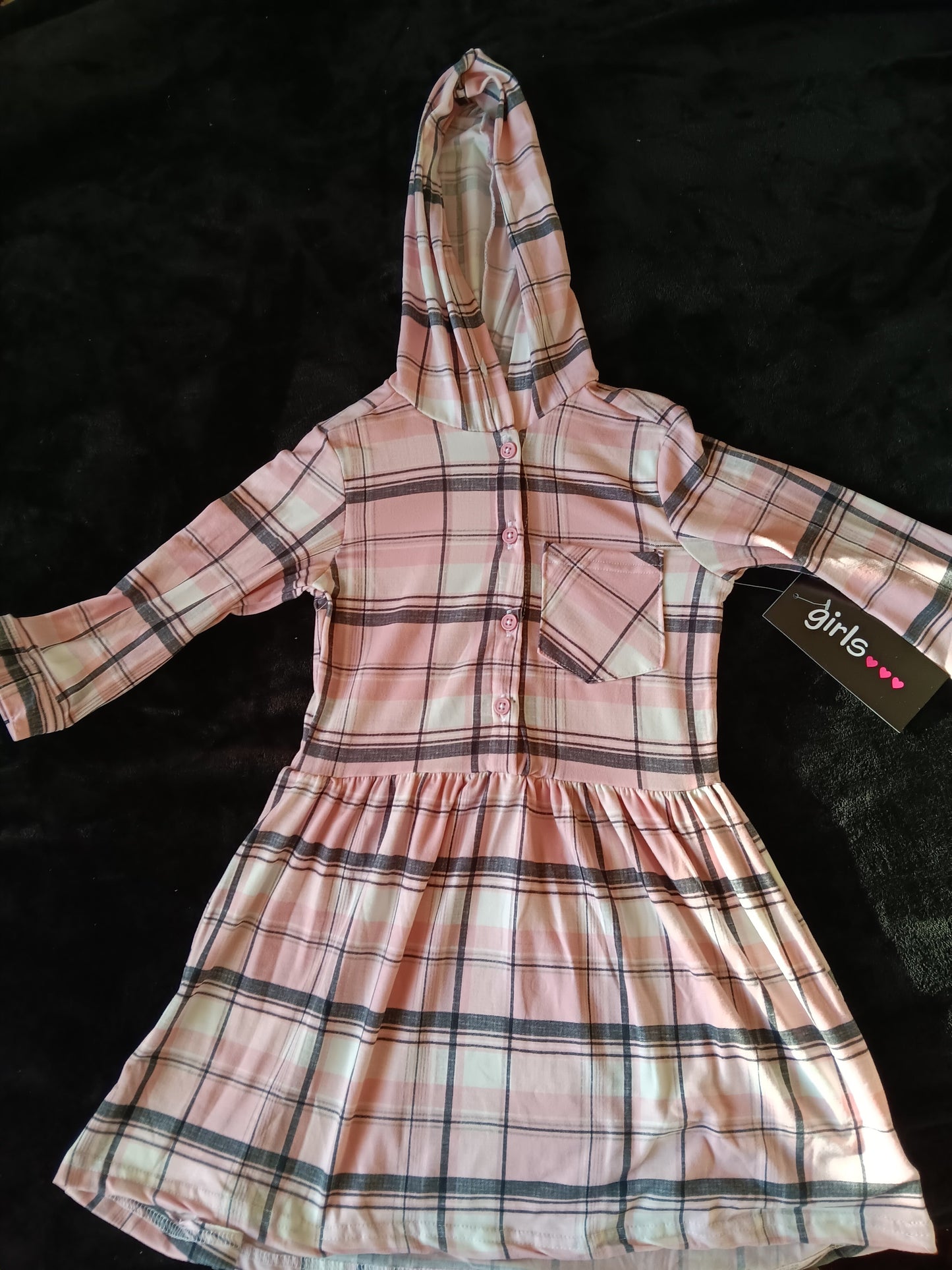 Girls long sleeved hooded dress