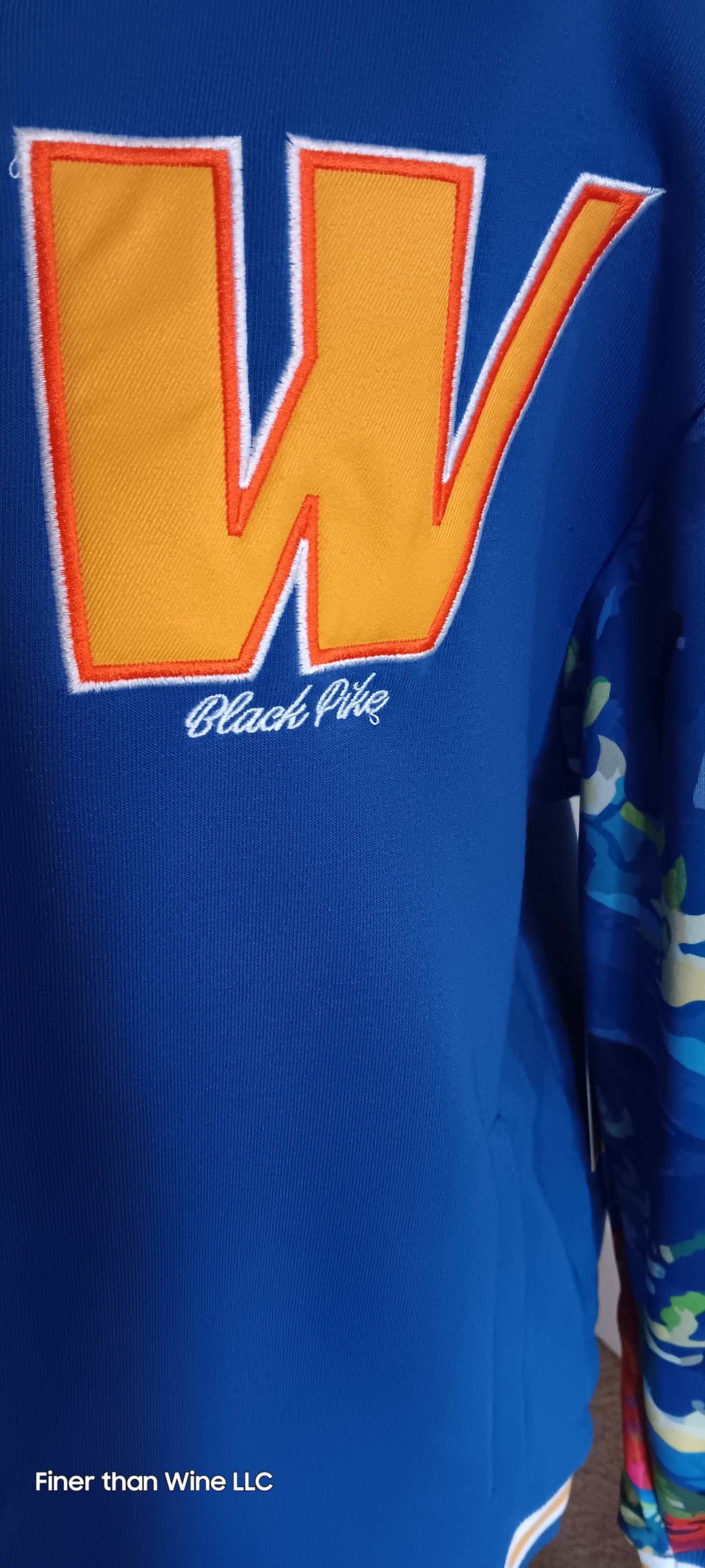Black Pike Men's Make Waves Move Mountains blue varsity jacket