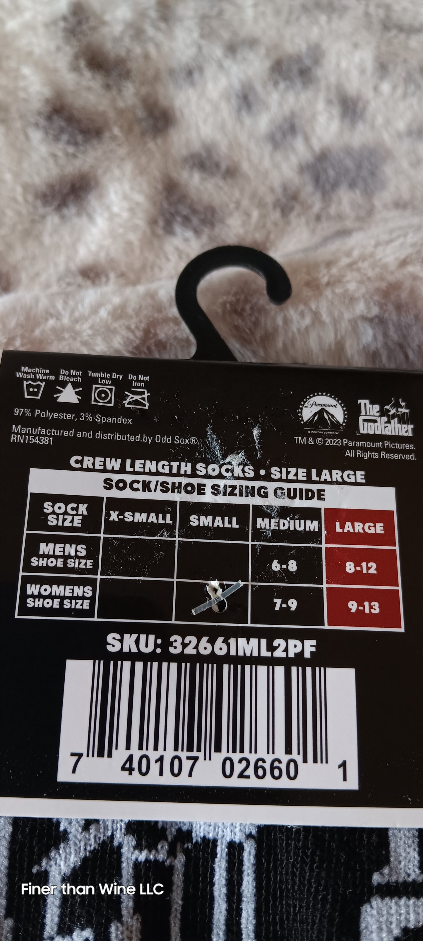 The Godfather themed crew length socks