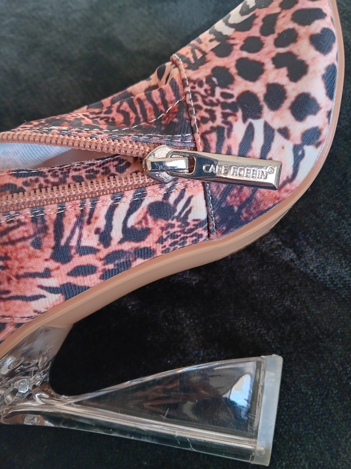 Cape Robbin knee high animal print open toe boots