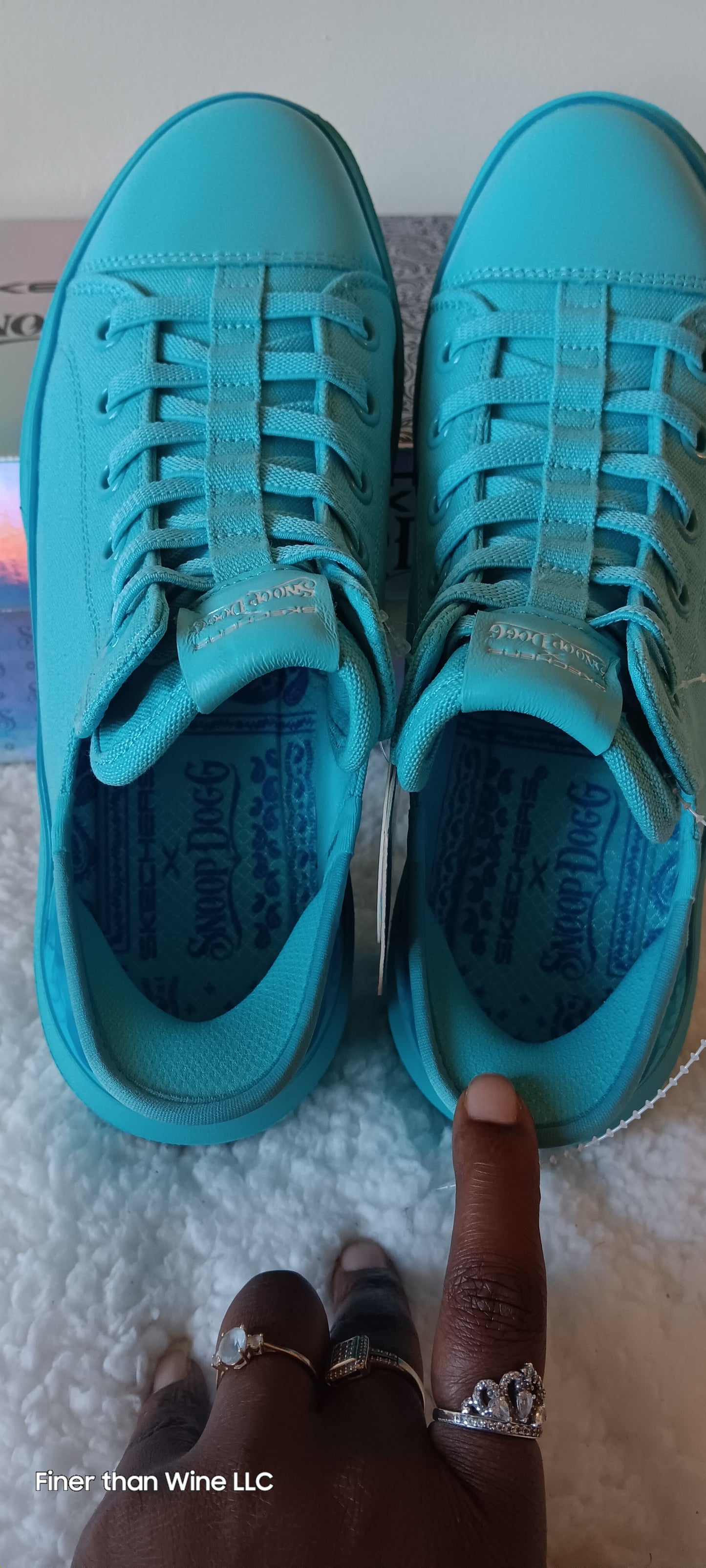 Skechers x Snoop Dogg Boss Life turquoise slip-on canvas sneakers