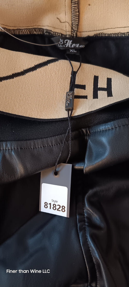 For Her NYC leather joggers