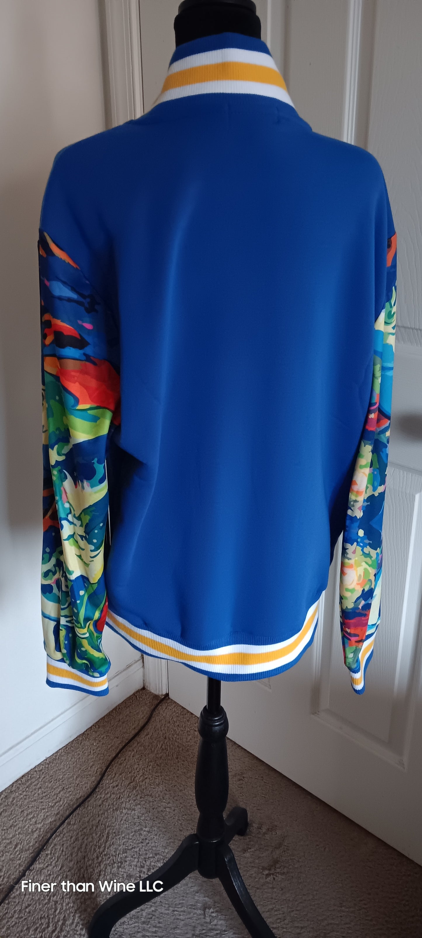 Black Pike Men's Make Waves Move Mountains blue varsity jacket