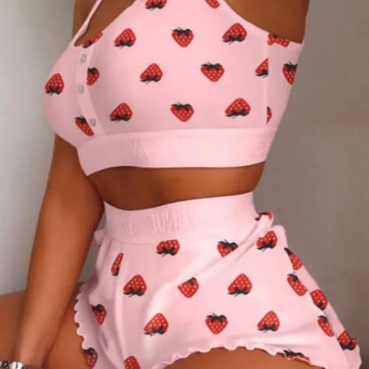 SOLD Strawberry 🍓 Shorty Cakes PJ Set