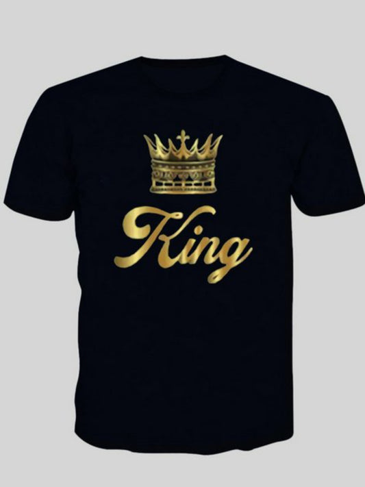 Men's black King and crown graphic T-Shirt
