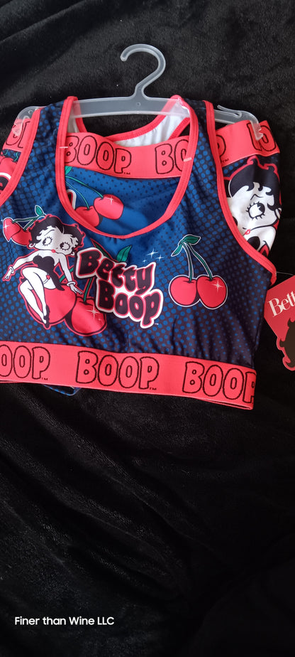 Betty Boop sports bra and boy shorts underwear set