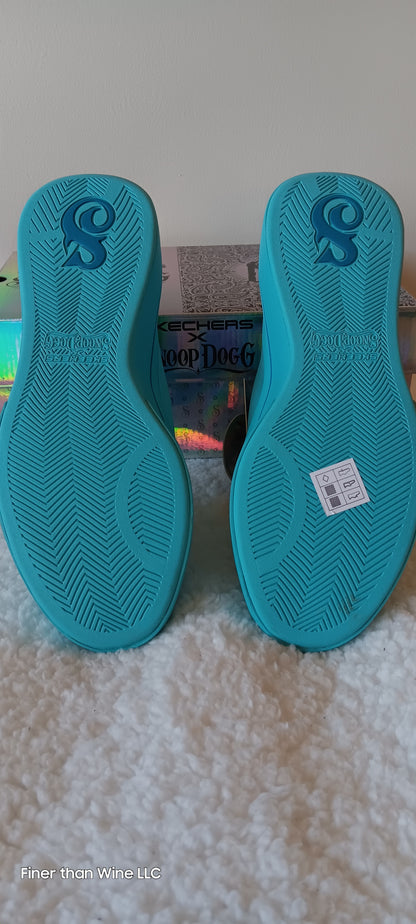 Skechers x Snoop Dogg Boss Life turquoise slip-on canvas sneakers